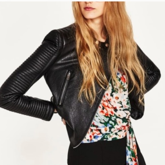 zara leather effect jacket